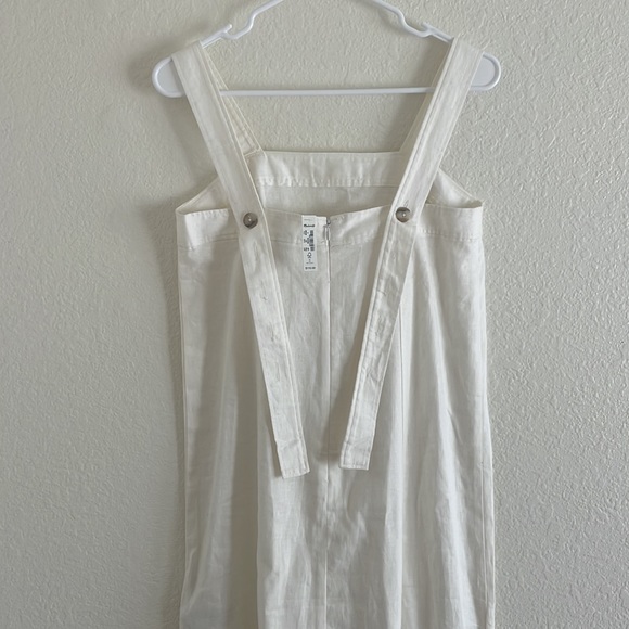 NWT Madewell Linen-Cotton Princess-Seamed White Midi Dress S - Picture 8 of 12